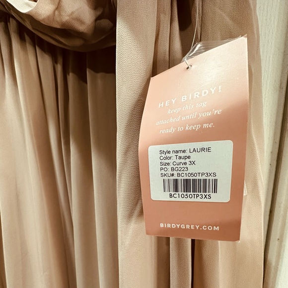 Birdy Grey LAURIE EMPIRE DRESS CHIFFON TAUPE Curve 3X NEW NWT - Picture 5 of 6